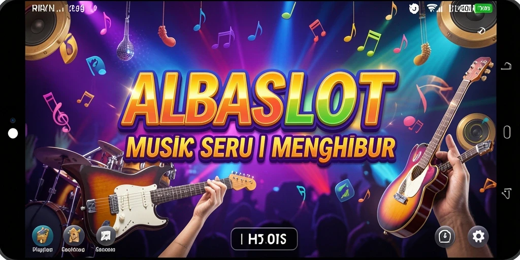 Tampilan gameplay seru dari ALBASLOT dengan berbagai lagu.