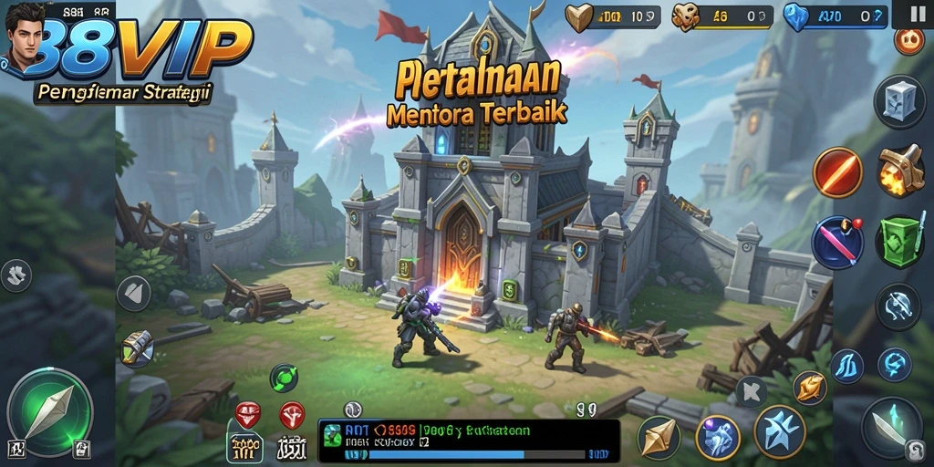 Gameplay B8VIP menampilkan aksi pertahanan menara yang seru dan strategis.