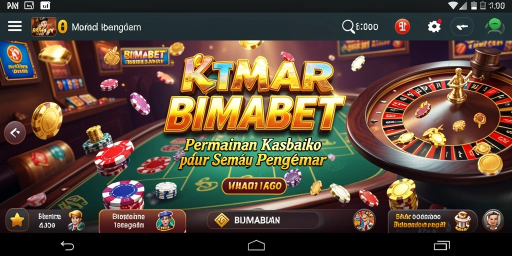 Tampilan gameplay menarik dari aplikasi BIMABET dengan berbagai permainan Kasino.