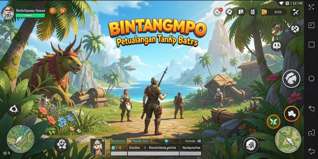 Tangkapan layar gameplay BINTANGMPO menampilkan petualangan seru di dunia terbuka.