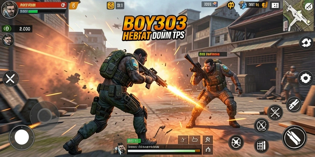 Tampilan gameplay mendalam di BOY303 dengan pertempuran yang intens.