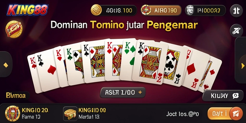 Screenshot KING88 menampilkan gameplay Domino yang seru dan interaktif.
