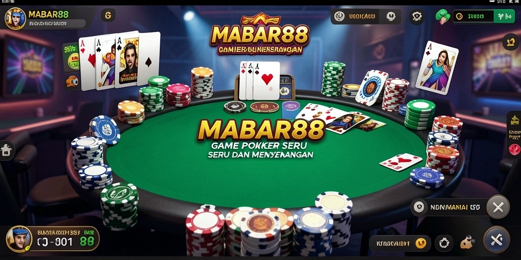 Tampilan menarik gameplay poker di MABAR88.