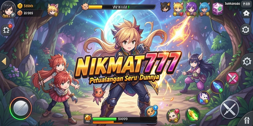 Gameplay seru dalam NIKMAT777 dengan karakter Anime favorit.