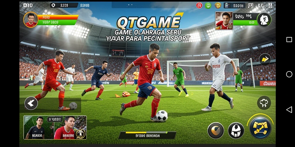 Tampilan gameplay QTGAME yang mendebarkan dan penuh aksi olahraga.