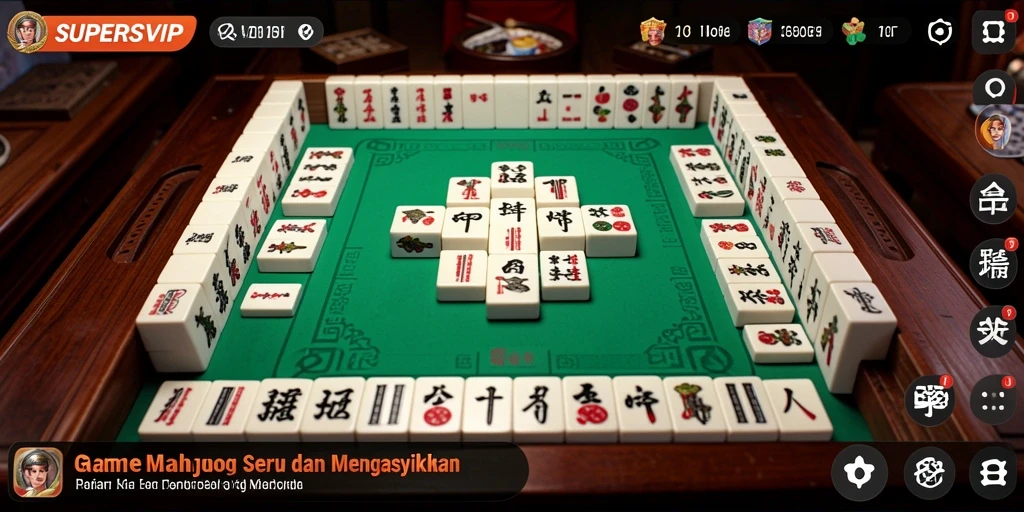 Tampilan gameplay menarik dari SUPERSVIP dengan ubin Mahjong berwarna-warni.