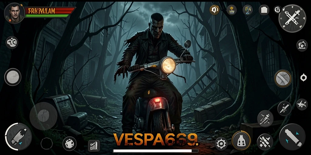 Screenshot gameplay VESPA69 yang menunjukkan suasana mencekam dan menegangkan.
